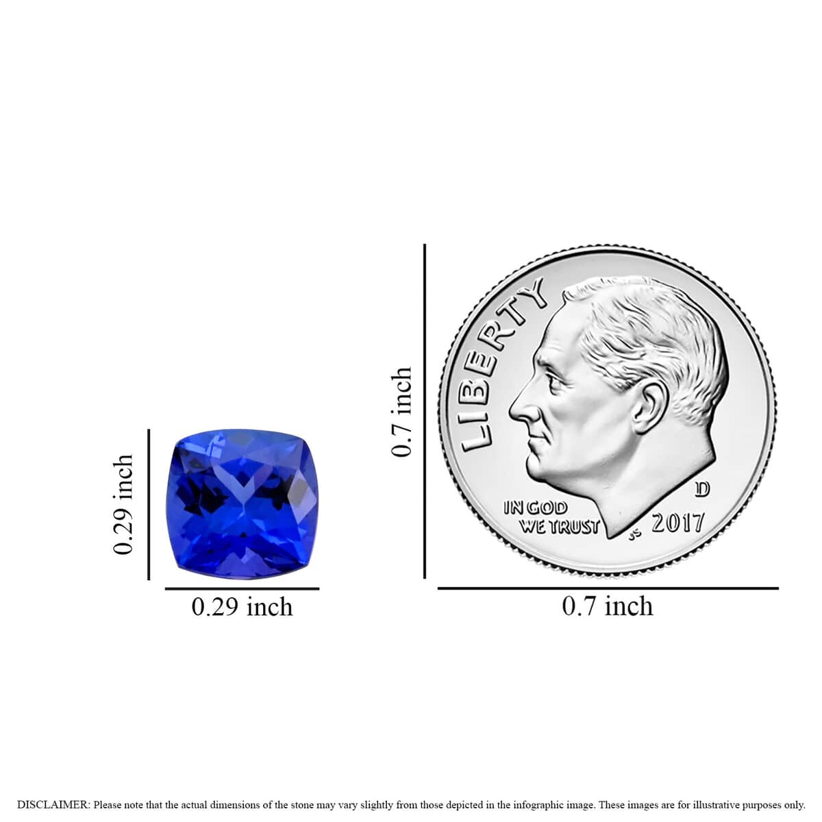 Certified & Appraised AAAA Tanzanite (Cush 7.5x7.5 mm) 2.00 ctw image number 3