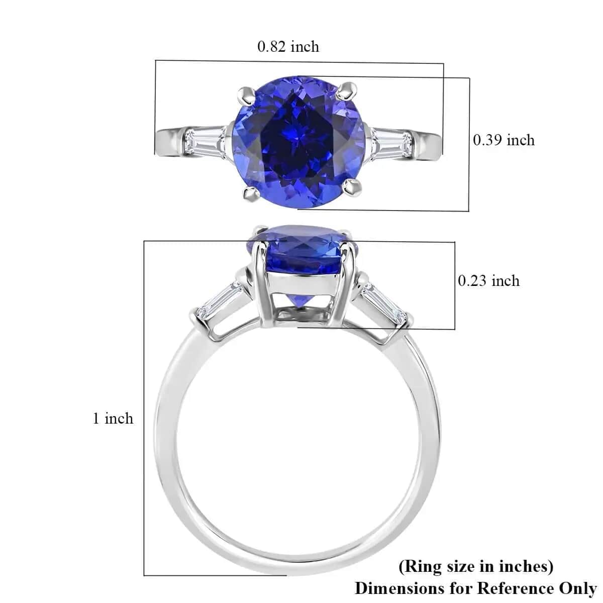 Rhapsody Certified And Appraised AAAA Tanzanite Ring,  E-F VS Diamond Accent Ring, 950 Platinum Ring, Wedding Ring 4.50 Grams 2.20 ctw image number 5