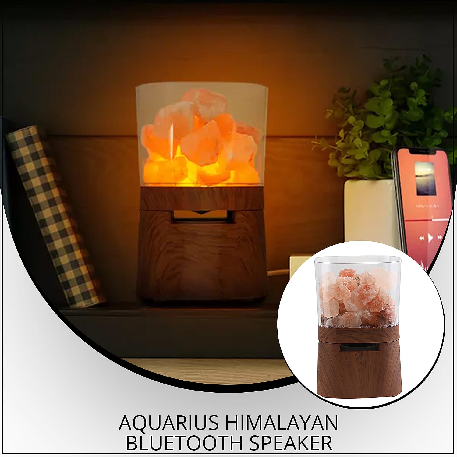 Closeout Aquarius Himalayan Salt Lamp Bluetooth Speaker Bluetooth Speaker Salt Lamp