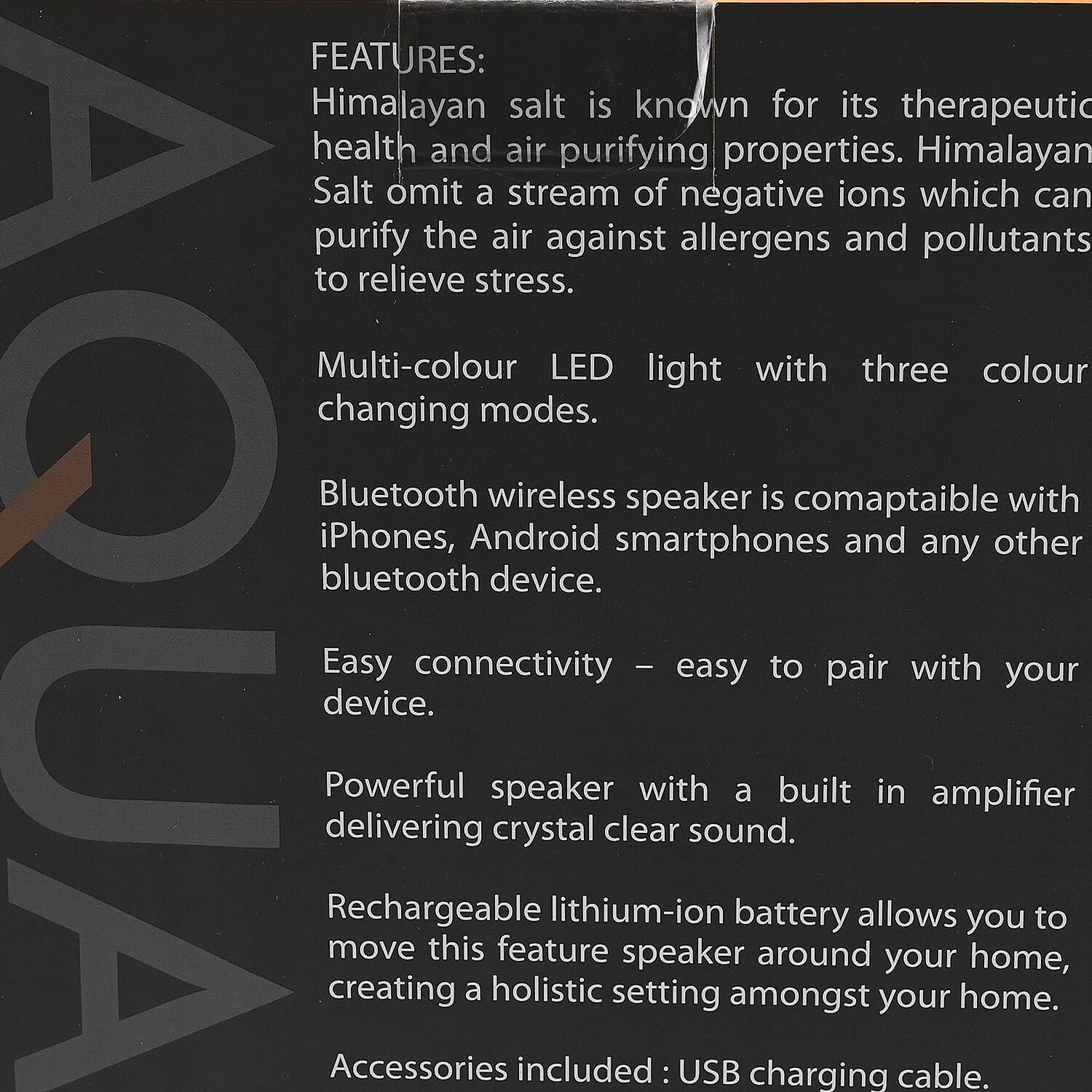 Closeout Aquarius Himalayan Salt Lamp Bluetooth Speaker Bluetooth Speaker Salt Lamp