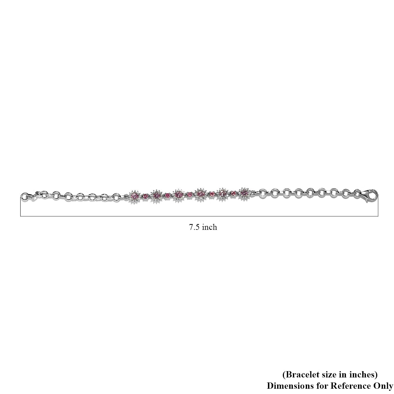 Narsipatnam Purple Spinel and Multi Gemstone Bracelet in Platinum Over Sterling Silver (7.25 In) 2.15 ctw
