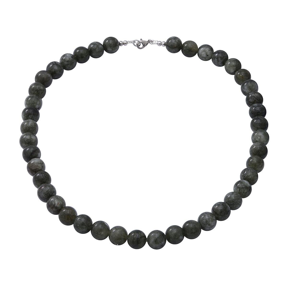 Green Quartz Beaded Necklace in Sterling Silver, Bead Jewelry, Birthday Gifts For Her 250.00 ctw image number 0