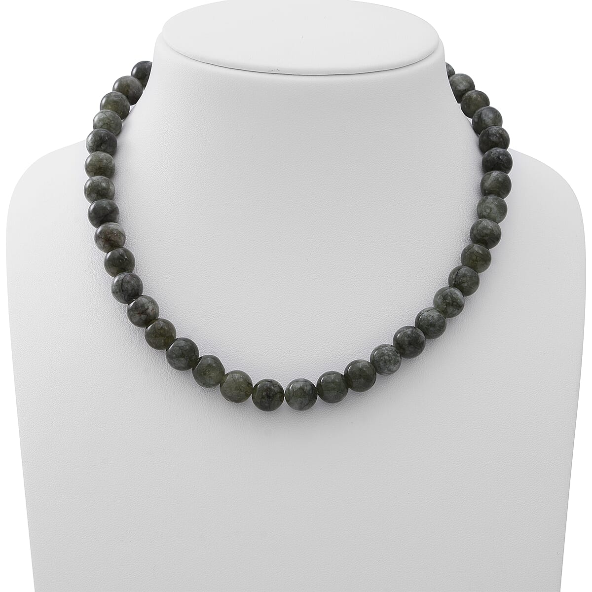 Green Quartz Beaded Necklace in Sterling Silver, Bead Jewelry, Birthday Gifts For Her 250.00 ctw image number 1