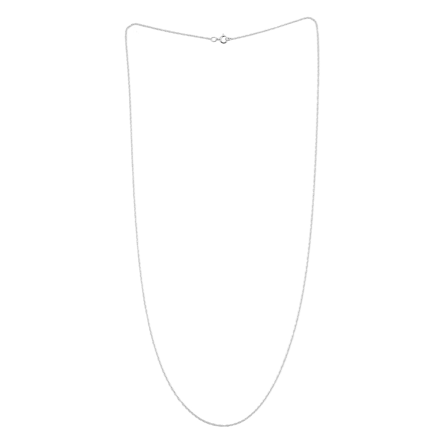 14K White Gold 0.5mm Rope Chain 18 Inches 0.50mm