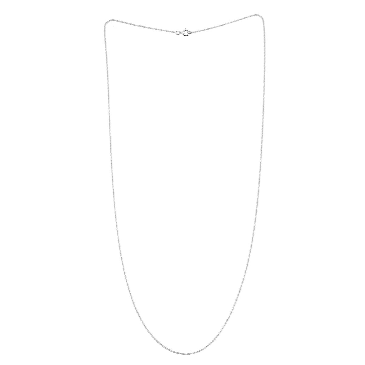 14K White Gold 0.5mm Rope Chain 18 Inches 0.50mm image number 1