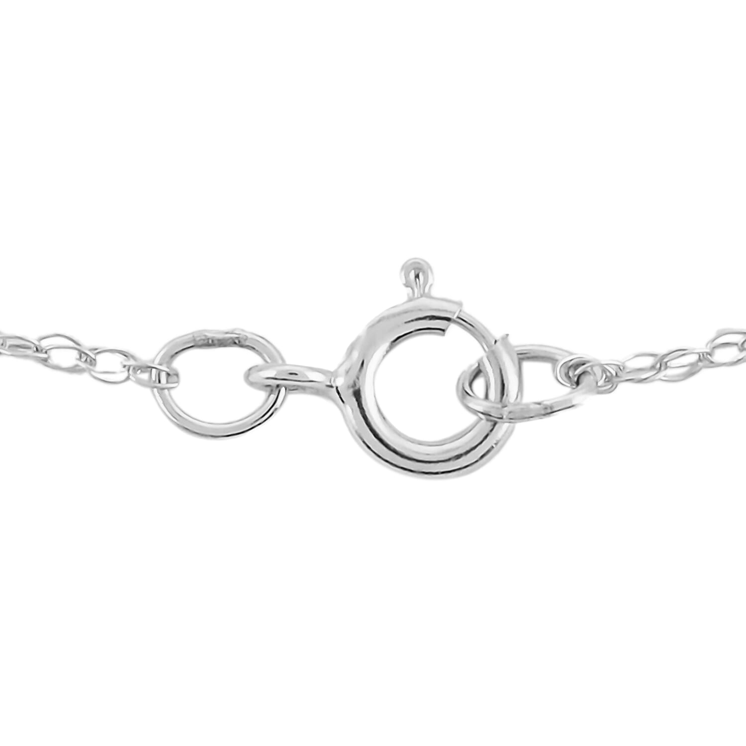 14K White Gold 0.5mm Rope Chain 18 Inches 0.50mm