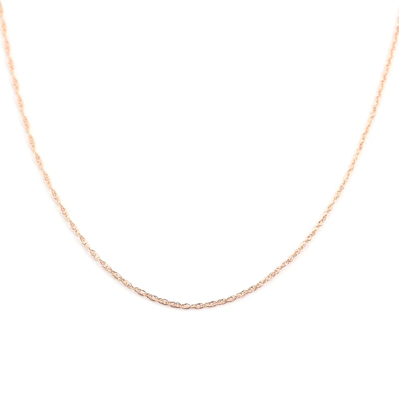14K Rose Gold Rope Chain 18 Inches 0.50mm