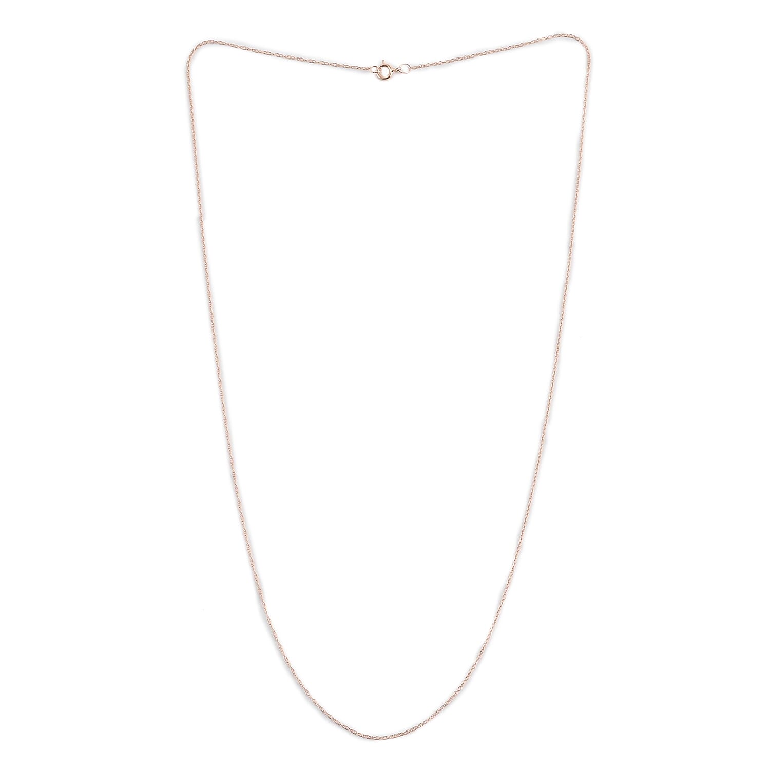 14K Rose Gold Rope Chain 18 Inches 0.50mm