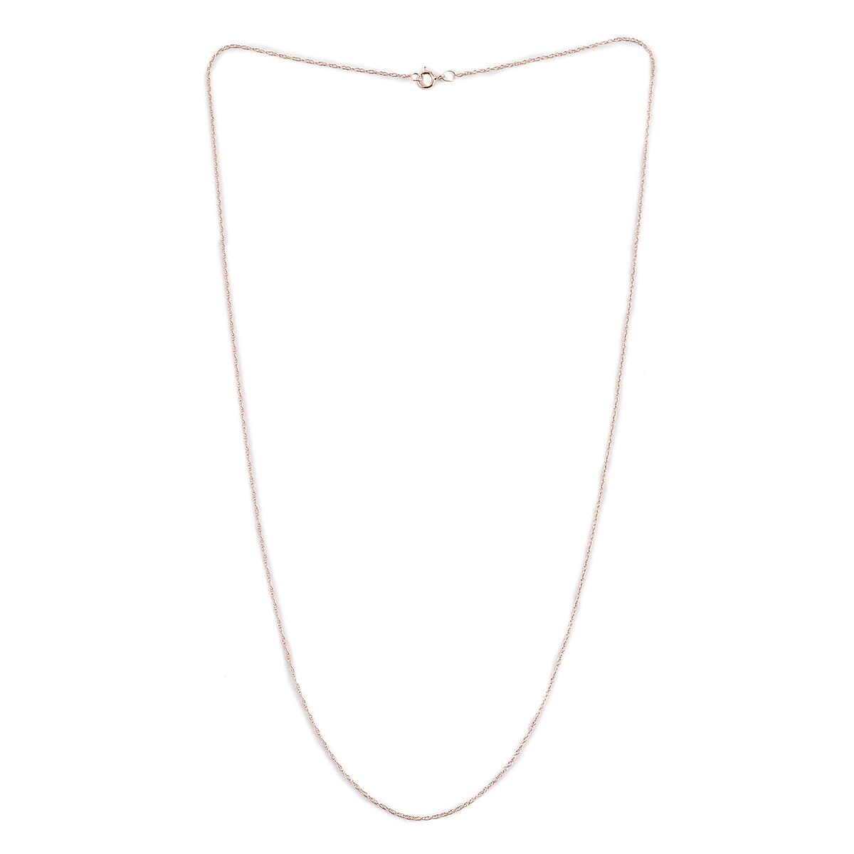 14K Rose Gold Rope Chain 18 Inches 0.50mm image number 2