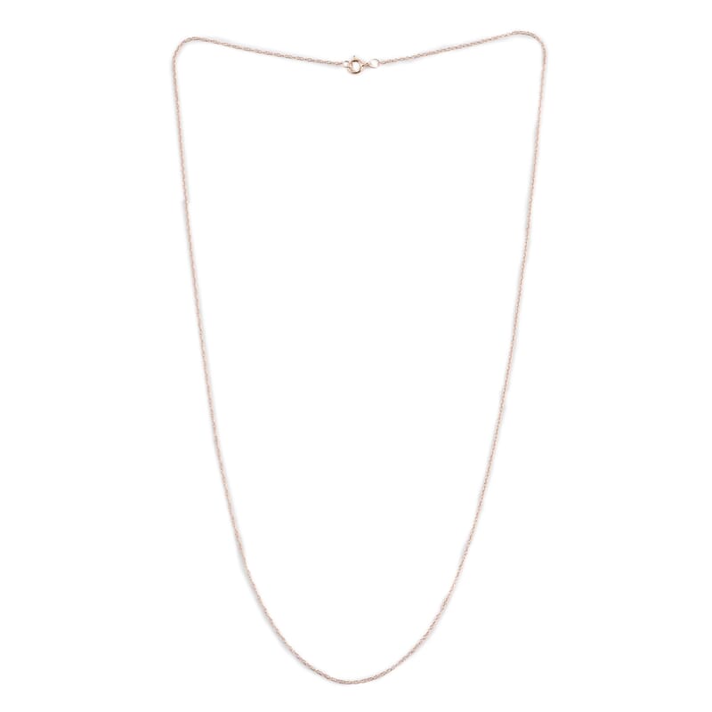 14K Rose Gold Rope Chain 18 Inches 0.50mm