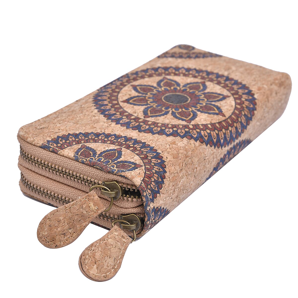 Khaki and Big Mandala Pattern Cork Wallet image number 2