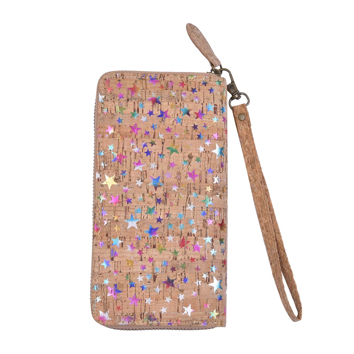 Khaki and Stars Pattern Cork Wallet image number 0