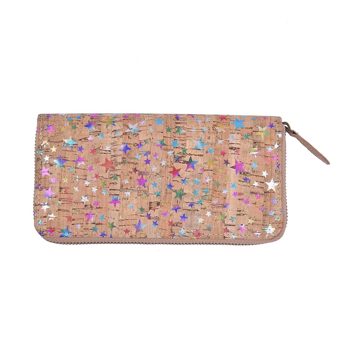 Khaki and Stars Pattern Cork Wallet