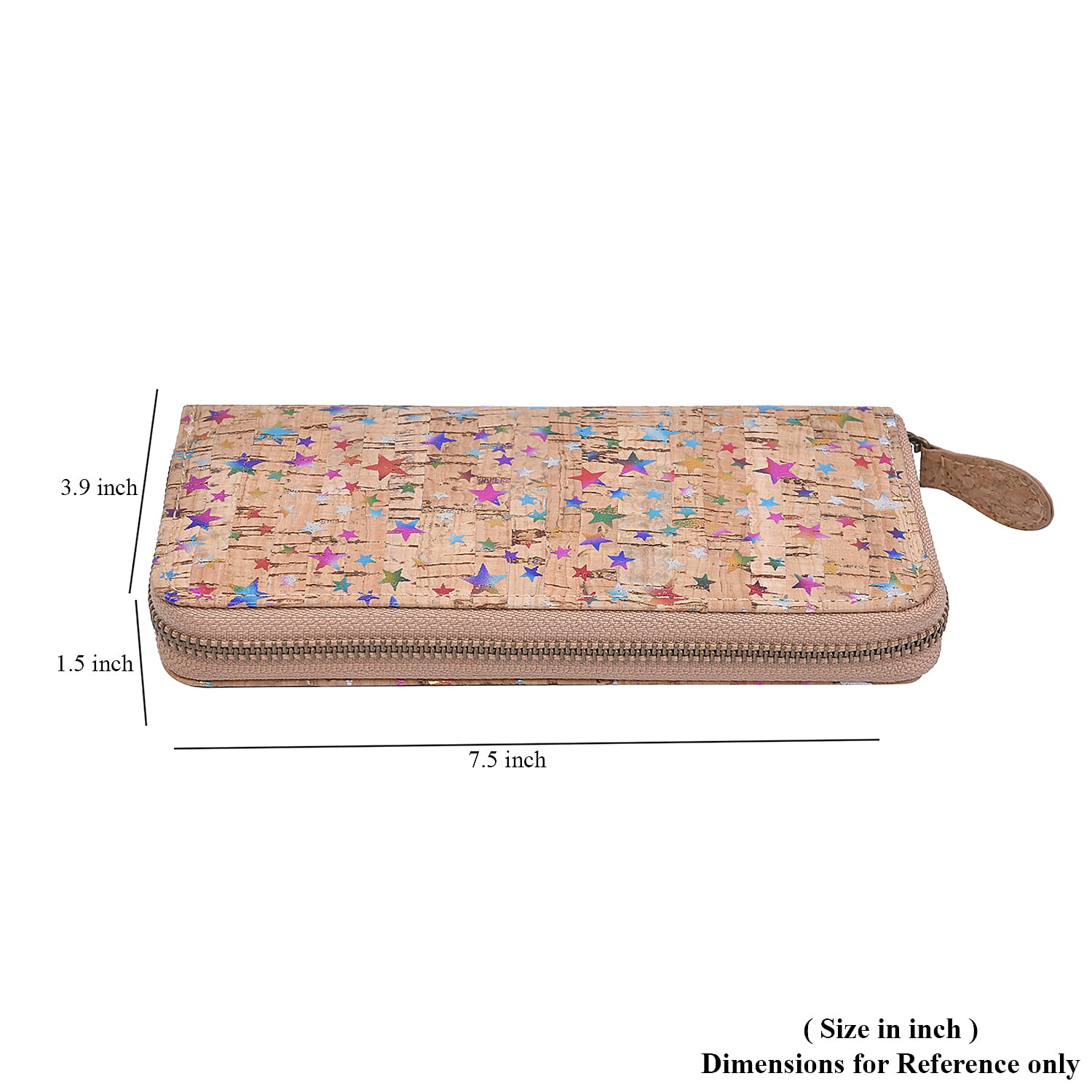 Khaki and Stars Pattern Cork Wallet