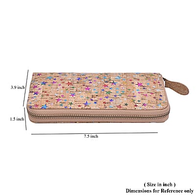 Khaki and Stars Pattern Cork Wallet
