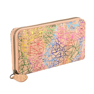 Light Khaki and Geometric figure Pattern Cork Wallet