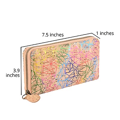 Light Khaki and Geometric figure Pattern Cork Wallet