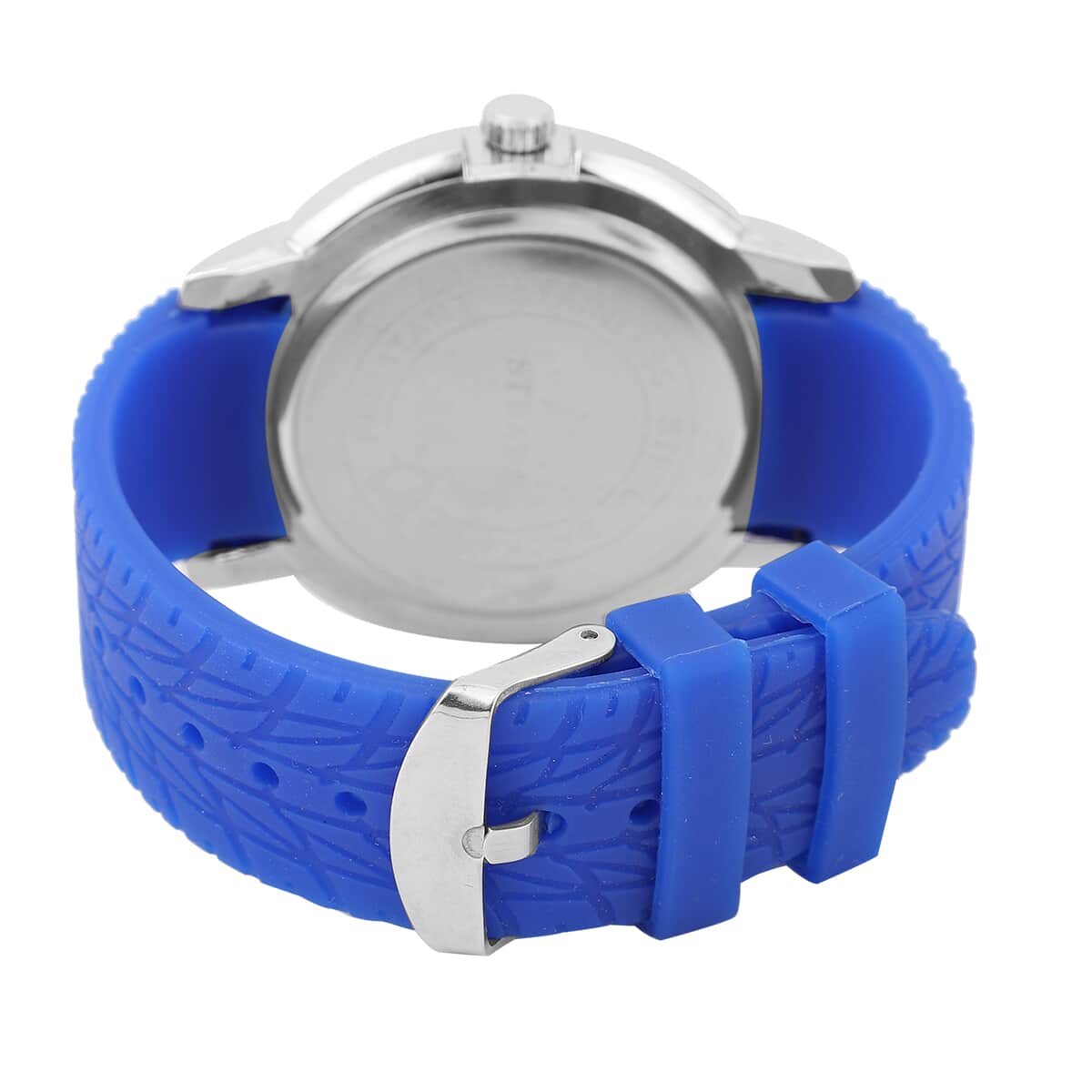 Strada Japanese Movement Watch with Blue Silicone Strap and Easy to See Dial image number 5