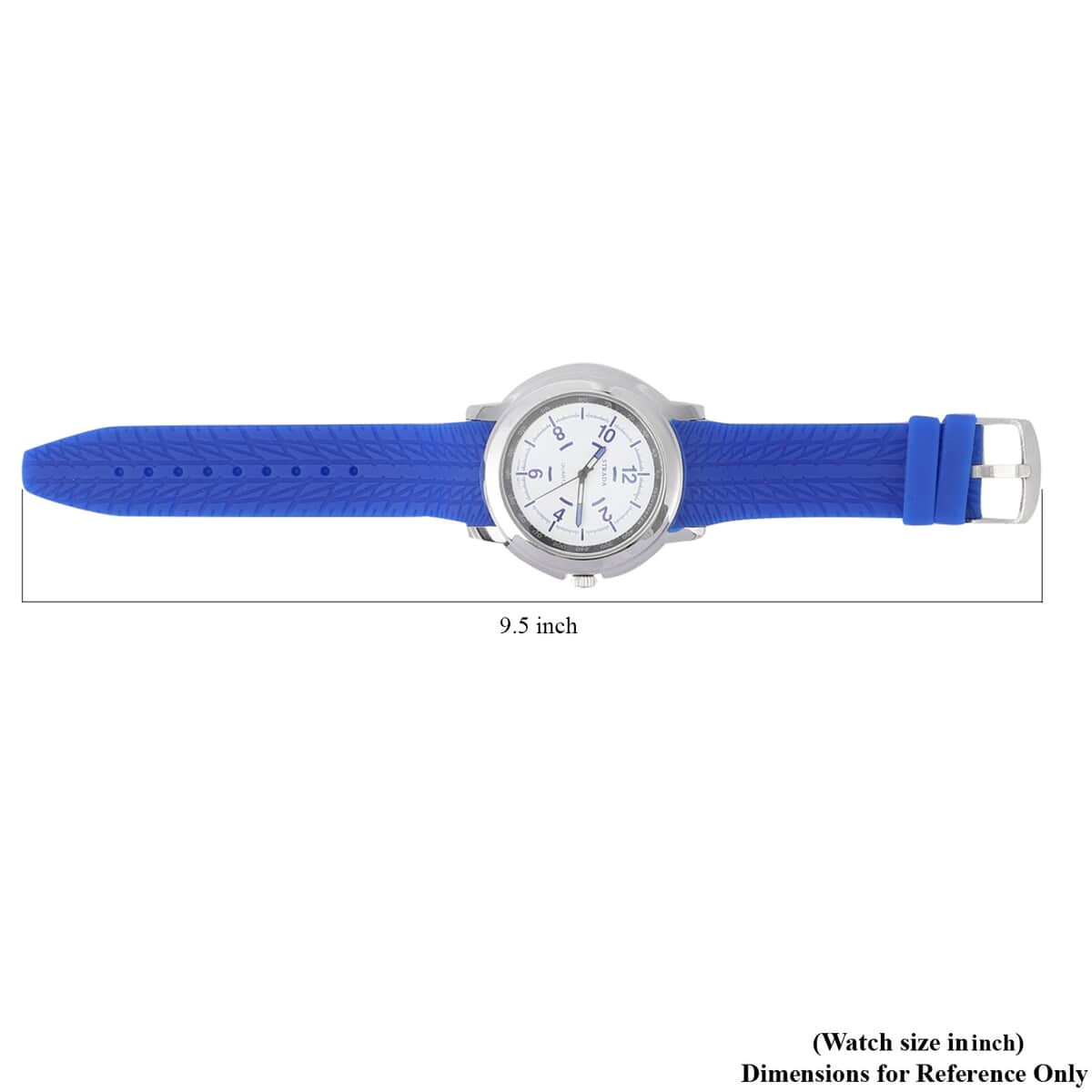 Strada Japanese Movement Watch with Blue Silicone Strap and Easy to See Dial image number 6