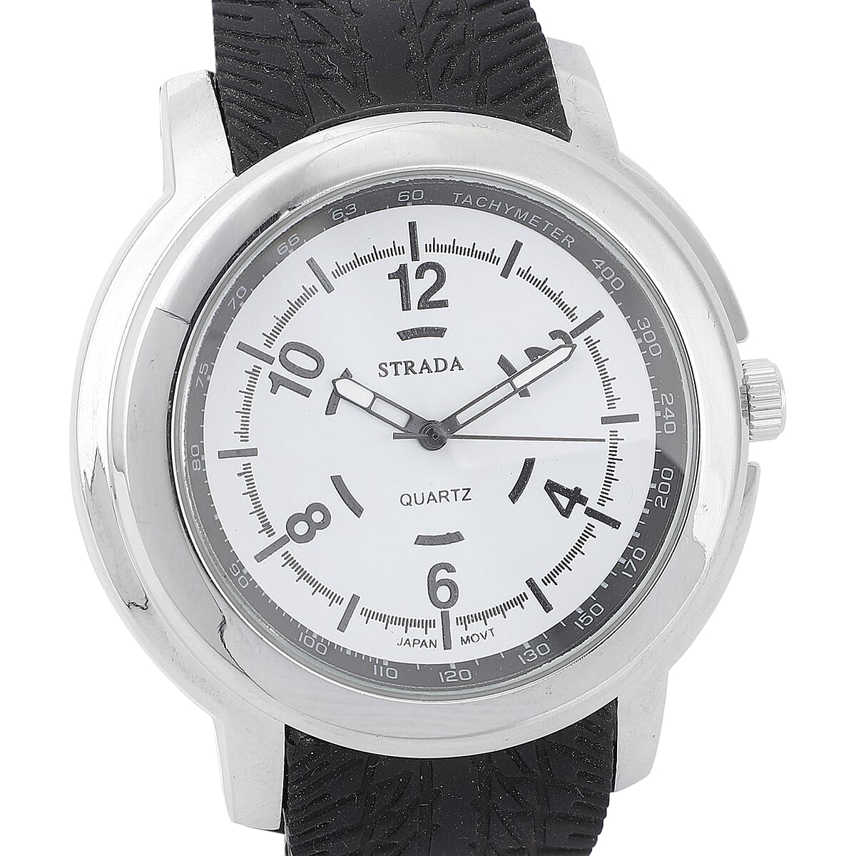 Strada Japanese Movement Watch with Black Silicone Strap and Easy to See Dial image number 3
