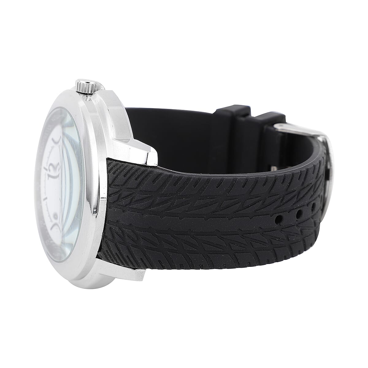 Strada Japanese Movement Watch with Black Silicone Strap and Easy to See Dial image number 4