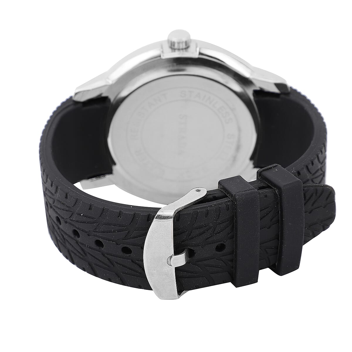 Strada Japanese Movement Watch with Black Silicone Strap and Easy to See Dial image number 5