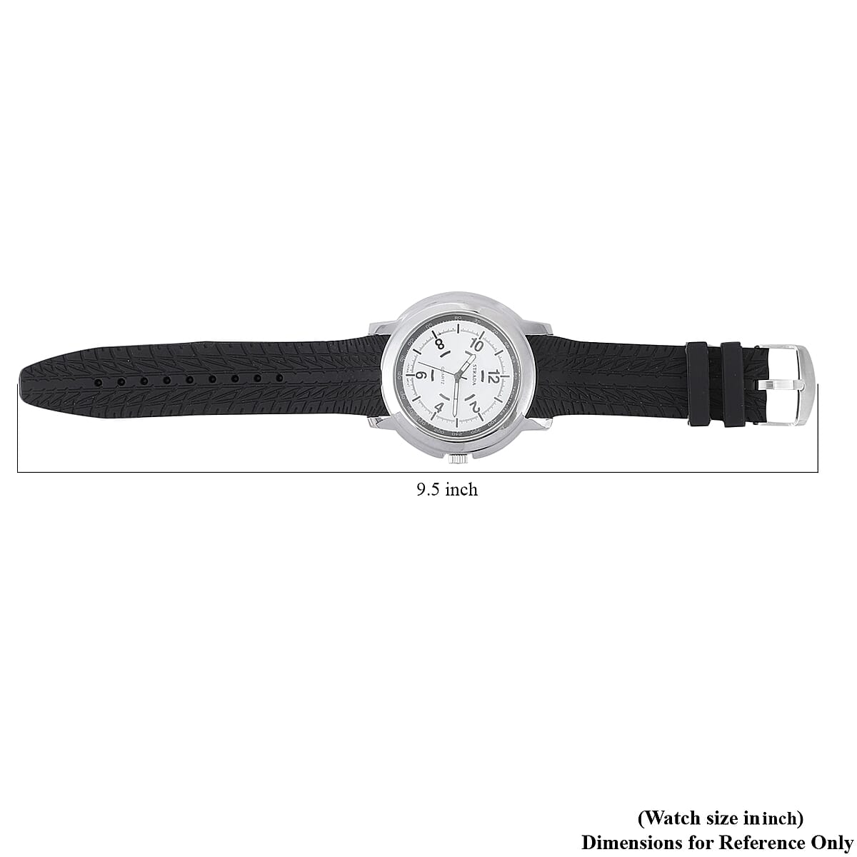 Strada Japanese Movement Watch with Black Silicone Strap and Easy to See Dial image number 6