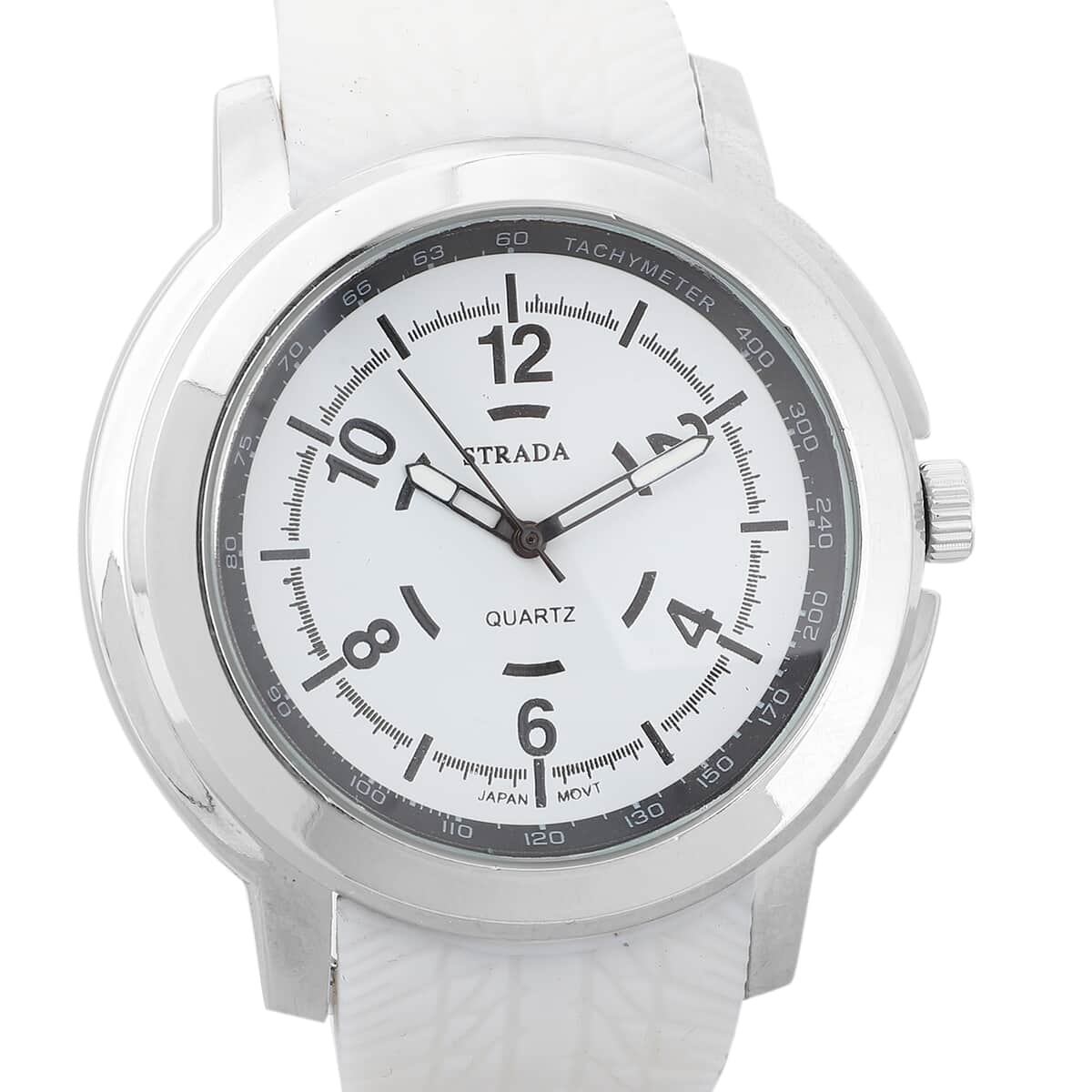 Strada Japanese Movement Watch with White Silicone Strap and Easy to See Dial image number 3