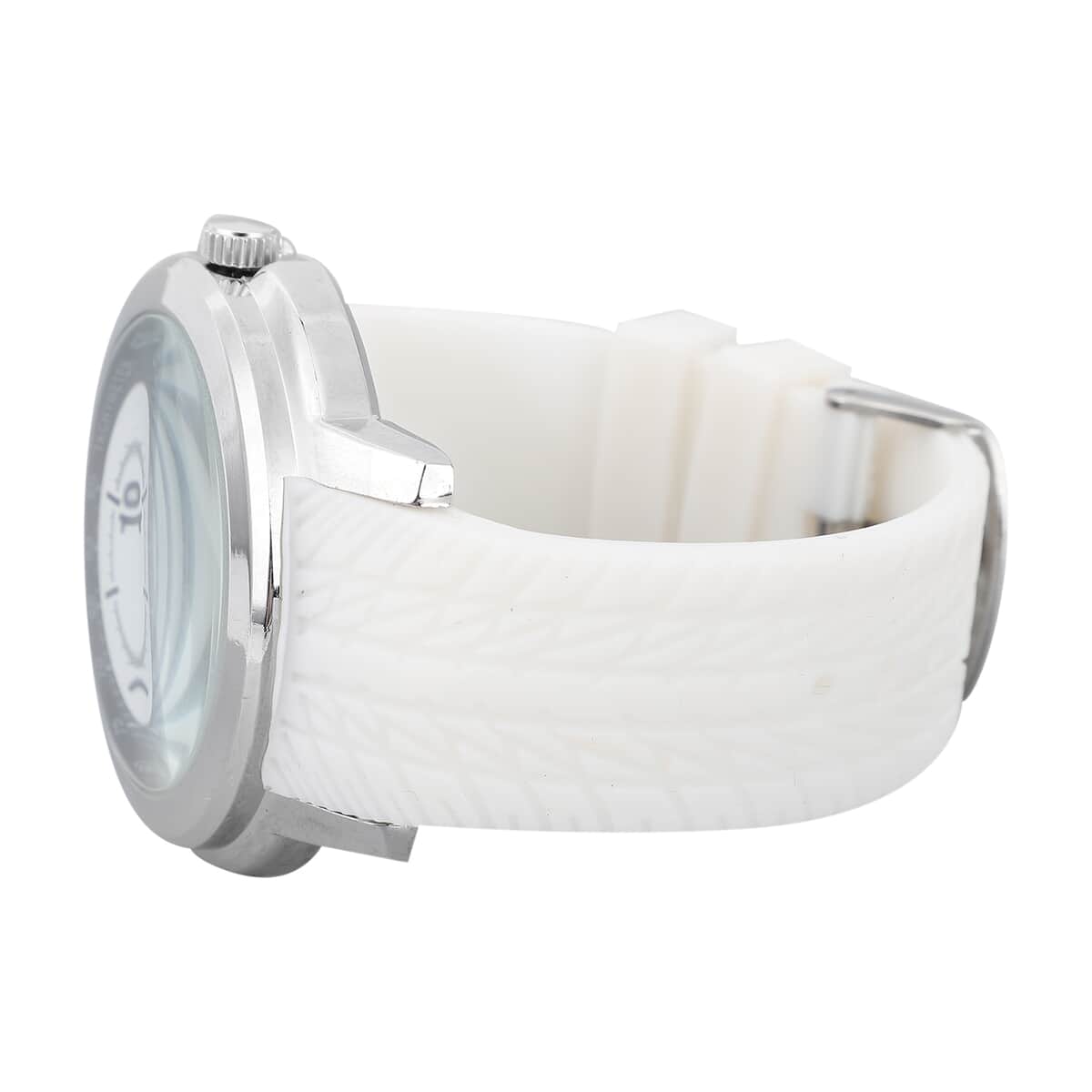 Strada Japanese Movement Watch with White Silicone Strap and Easy to See Dial image number 4