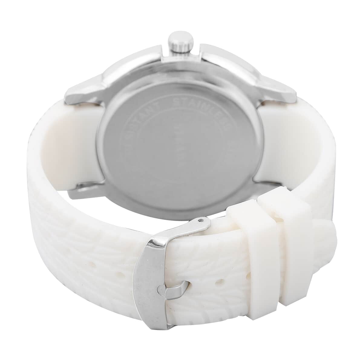 Strada Japanese Movement Watch with White Silicone Strap and Easy to See Dial image number 5