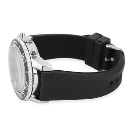 Strada Japanese Movement Rotating Bezel Watch with Black Silicone Strap (45mm) image number 4