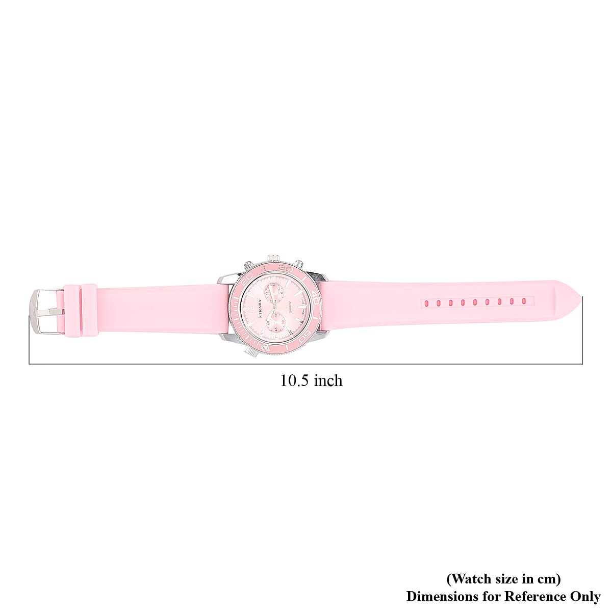 Strada Japanese Movement Rotating Bezel Watch with Pink Silicone Strap (45mm) image number 6