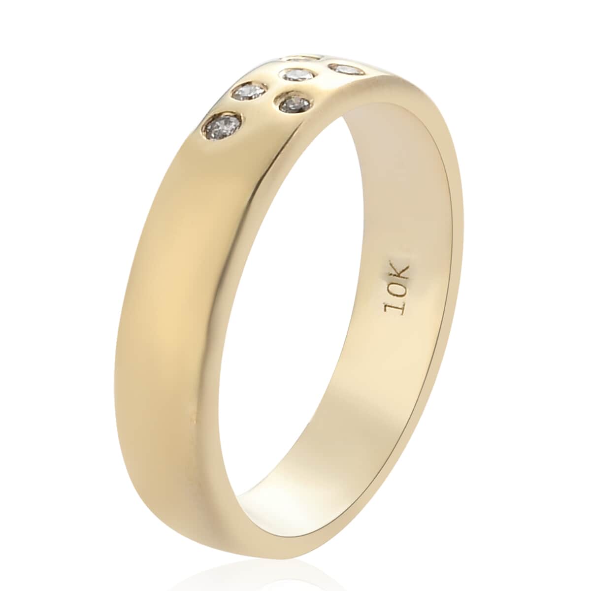 Luxoro 10K Yellow Gold G-H I3 Diamond Band Ring (Size 7.0) 3.90 Grams 0.10ctw image number 3