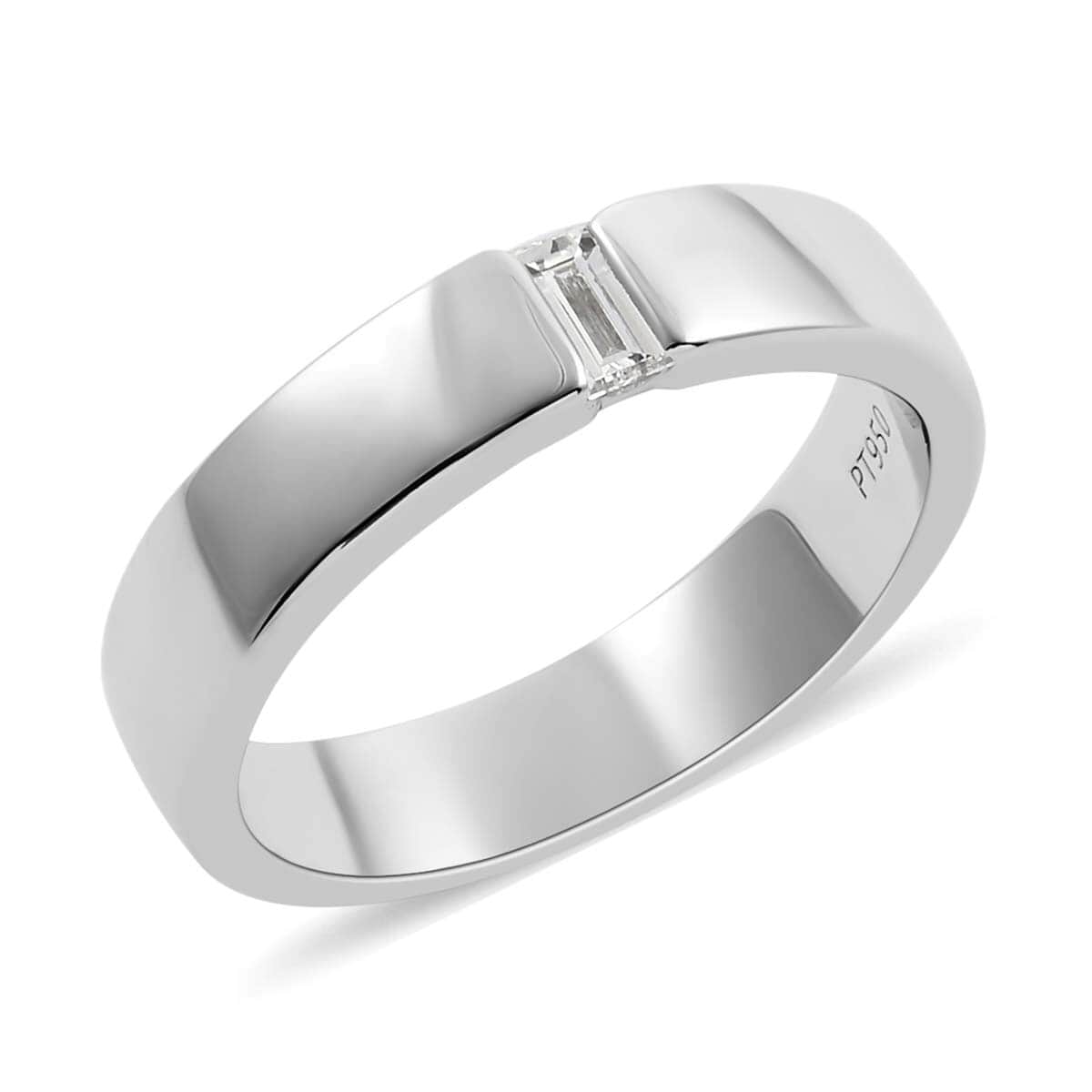 RHAPSODY 950 Platinum E-F VS Diamond Band Ring (Size 6.0) 8 Grams 0.10 ctw image number 0