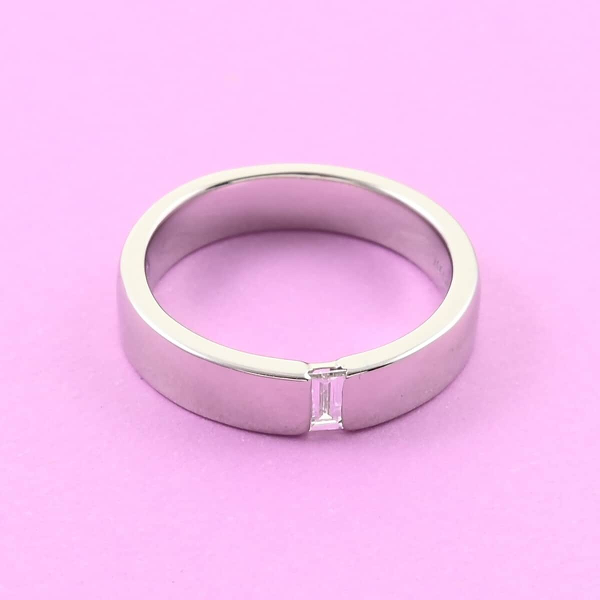 RHAPSODY 950 Platinum E-F VS Diamond Band Ring (Size 6.0) 8 Grams 0.10 ctw image number 1