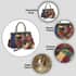 CHAOS BY ELSIE Set of 2 Multi Color Ball Print Genuine Leather Satchel Bag and Clutch image number 3