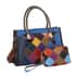 CHAOS BY ELSIE Set of 2 Multi Color Ostrich Print Genuine Leather Satchel Bag and Clutch image number 0
