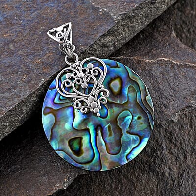 Abalone Shell Pendant in Sterling Silver