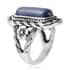 Lapis Lazuli Solitaire Ring in Stainless Steel (Size 9.0) 6.60 ctw image number 3