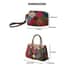 CHAOS BY ELSIE Set of 2 Solid Multi Color Print Genuine Leather Satchel Bag and Clutch image number 4
