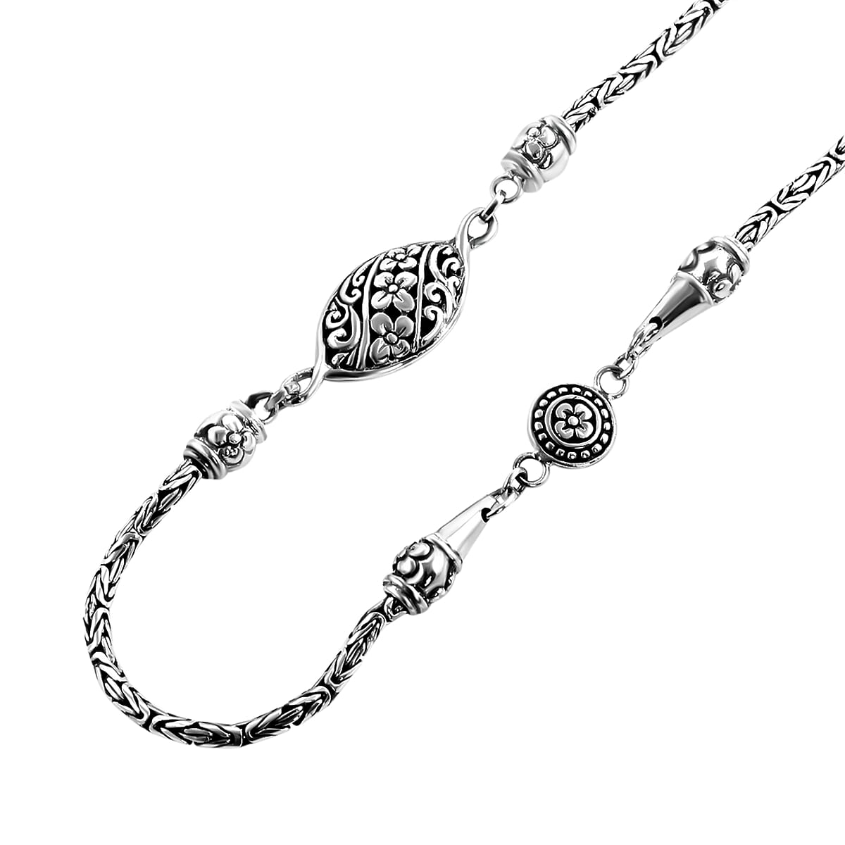 Bali Legacy Sterling Silver Toggle Clasp Borobudur Necklace 22 Inches 38.90 Grams image number 5