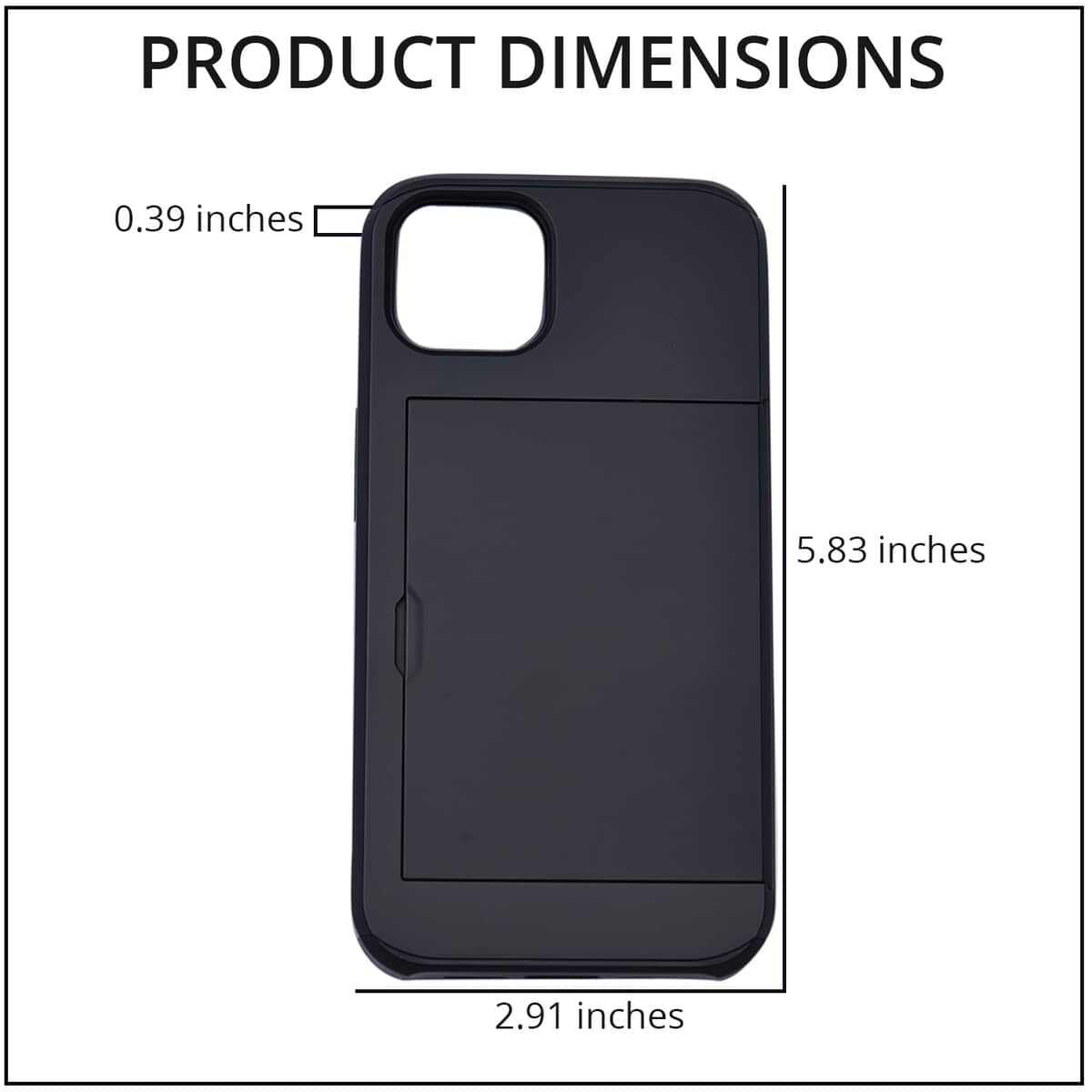 IPhone 13 case with Sliding Card Slot- Black image number 3