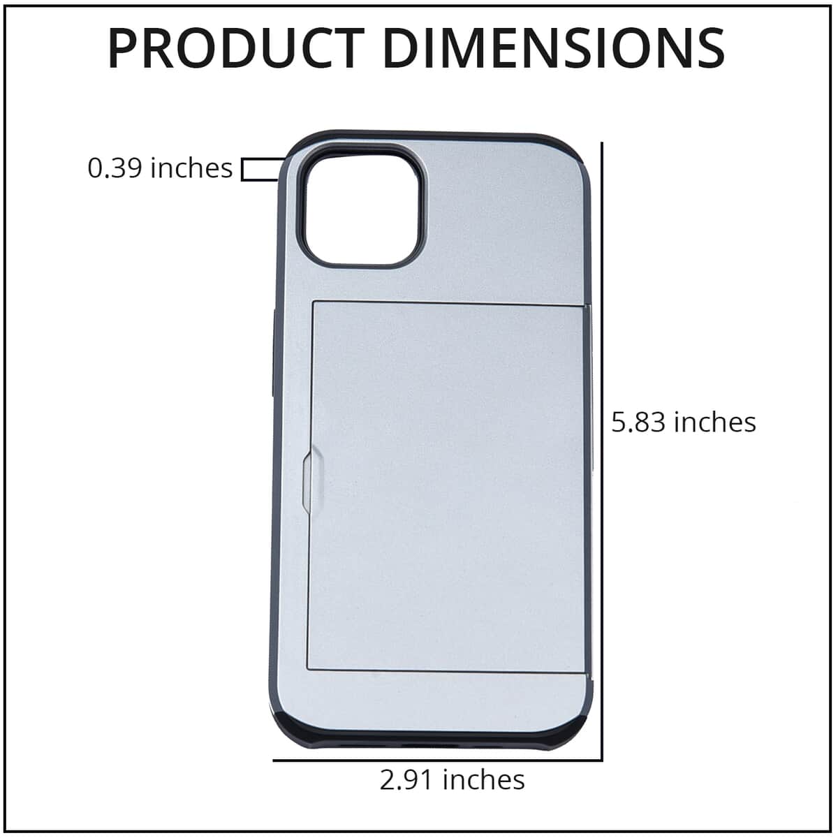 iPhone 13 Case with Sliding Card Slot- Dark Gray image number 3