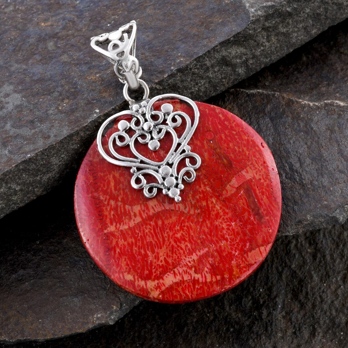Sponge Coral Pendant in Sterling Silver image number 1