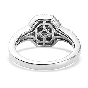 White Diamond 0.50 ctw Cluster Ring in Platinum Over Sterling Silver (Size 11.5)