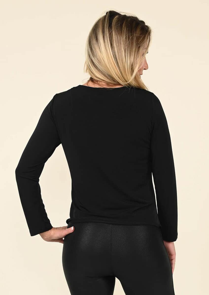 Tamsy Black Long Sleeve Blouse - (M) image number 1