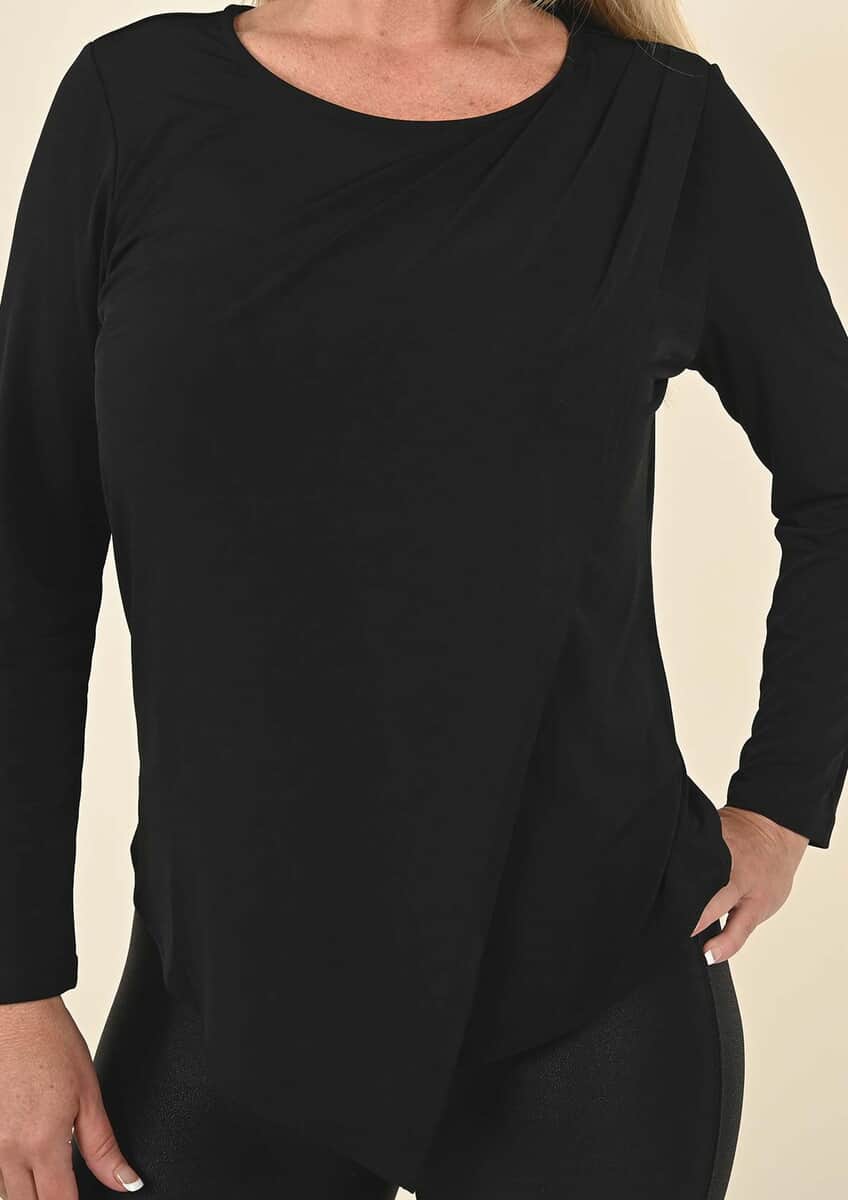 Tamsy Black Long Sleeve Blouse - (M) image number 3