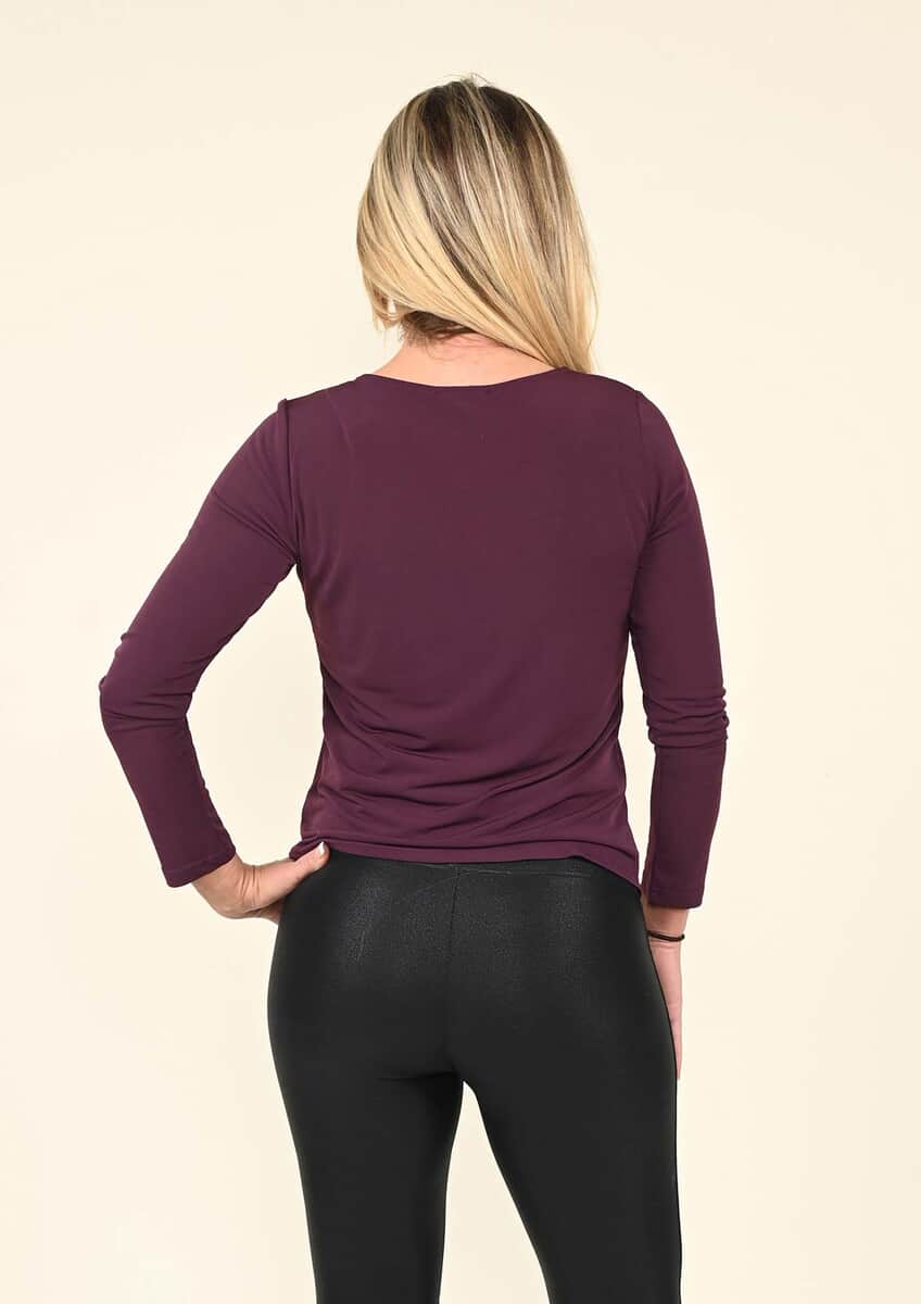 Tamsy Plum Long Sleeve Blouse - (M) image number 1