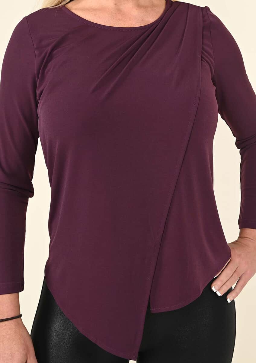 Tamsy Plum Long Sleeve Blouse - (M) image number 3