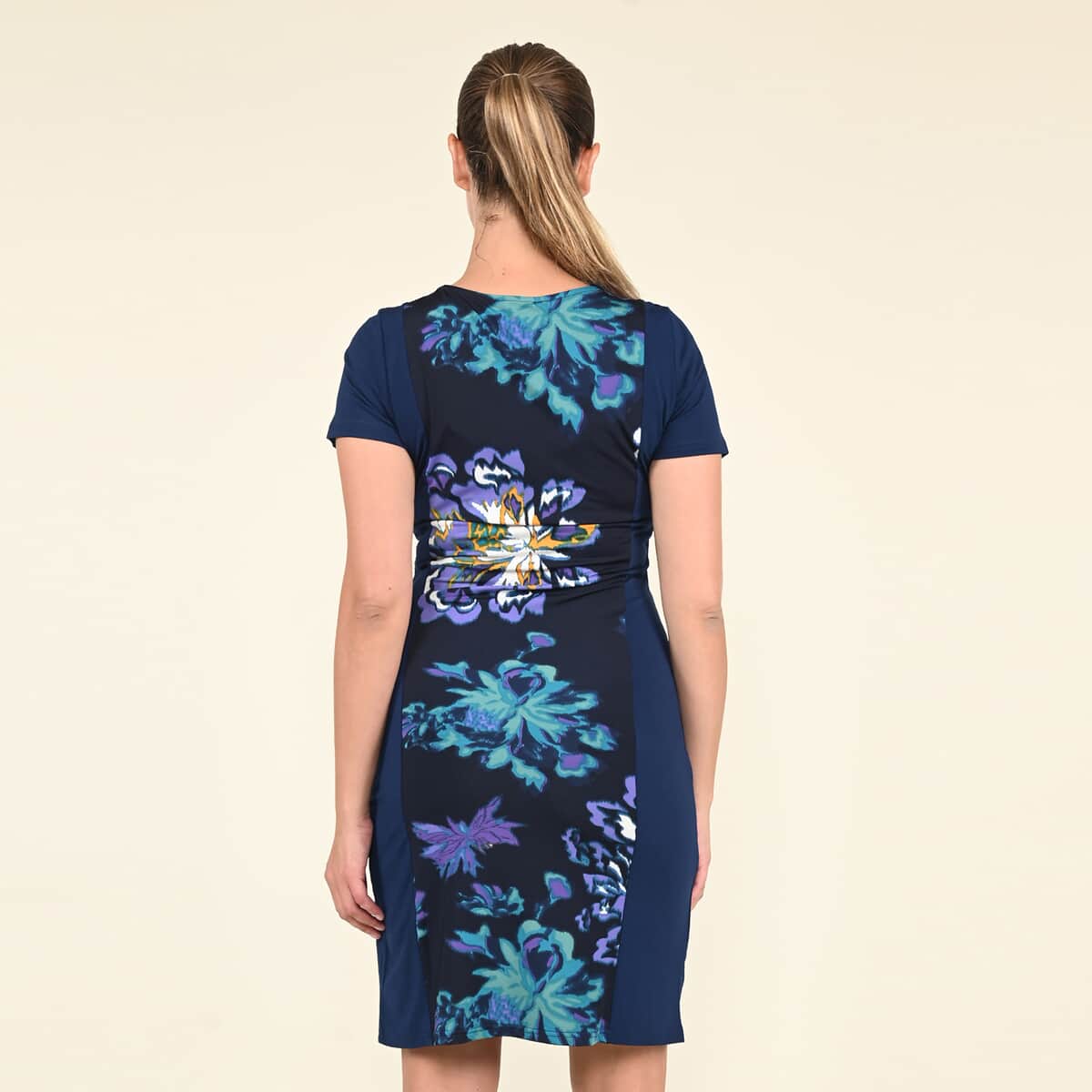 TAMSY Navy Floral Pattern Dress - (S) image number 1